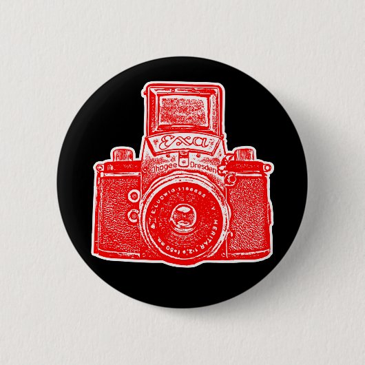 Vintage ostdeutsche Kamera II - Rot Button (Vorderseite)