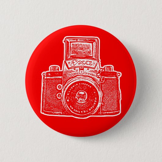 Vintage ostdeutsche Kamera II - Rot Button (Vorderseite)