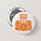 Vintage ostdeutsche Kamera - Orange Button (Vorne & Hinten)