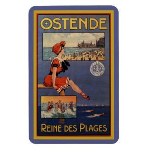 Vintage Ostend Sommer Strand Reise Bade Schönheit Magnet