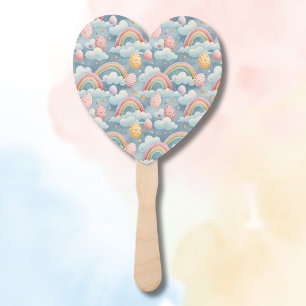 Vintage-Oster-Eier in Pastell-Regenbogen mit Wolke Fächer