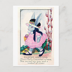 Vintage Oster Modischer Hase Postkarte
