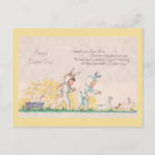 Vintage Osterbabys & Bunny Rabbits Niedlich gelb Postkarte (Vorderseite)