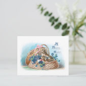 Vintage Osterbände und Vergessenmernots Postkarte (Stehend Vorderseite)