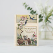 Vintage Osterblauvögel und Nestgrüße Feiertagspostkarte (Stehend Vorderseite)