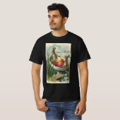 Vintage Osterbrunnen in einem Boot mit Ostereiern T-Shirt (Vorne ganz)