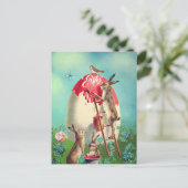 Vintage Osterbrunnens und ein Rieseneierurlaub Postkarte (Stehend Vorderseite)