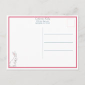 Vintage Osterbünen, Eier und Blume Postkarte (Rückseite)