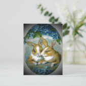 Vintage OsterBunnies, getexturiertes Bild, ZSSG Feiertagspostkarte (Stehend Vorderseite)