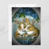 Vintage OsterBunnies, getexturiertes Bild, ZSSG Feiertagspostkarte (Vorne/Hinten)
