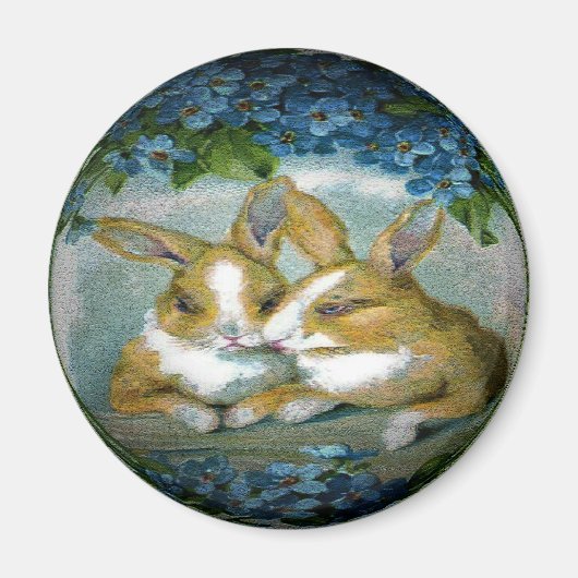 Vintage OsterBunnies, getexturiertes Bild, ZSSG Magnet (Vorne)