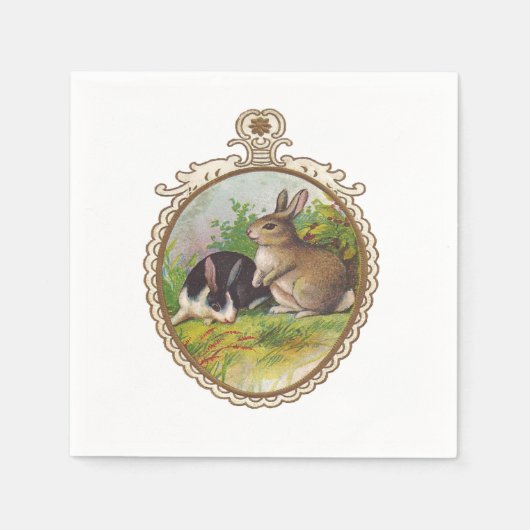 Vintage OsterBunnies Serviette (Vorderseite)