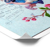 Vintage Osterdarstellung in Blau Poster (Ecke)