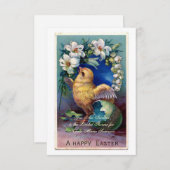Vintage Osterdarstellung mit Küken Einladung (Vorne/Hinten)