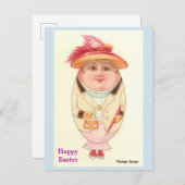 Vintage Osterei-Dame ist so niedlich: Postkarte (Vorne/Hinten)