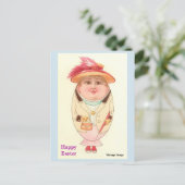 Vintage Osterei-Dame ist so niedlich: Postkarte (Stehend Vorderseite)