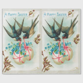 Vintage Ostereier aus Schwalben Geschenkpapier (Flach)