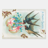 Vintage Ostereier aus Schwalben Geschenkpapier Set (Vorderseite)