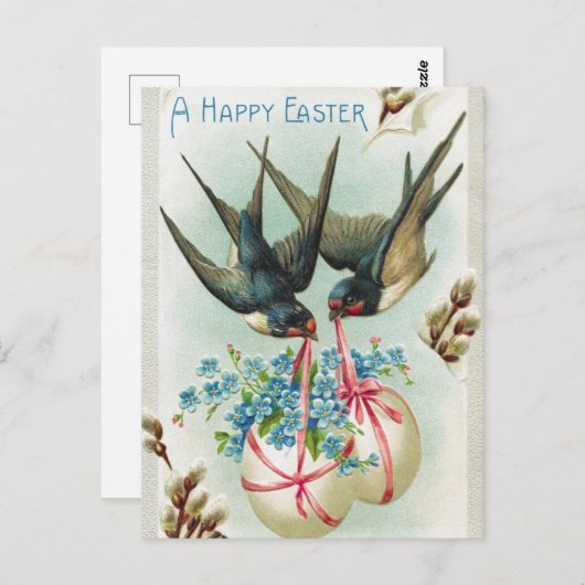 Vintage Ostereier aus Schwalben Postkarte (Vorne/Hinten)