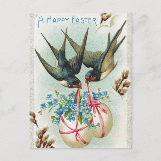 Vintage Ostereier aus Schwalben Postkarte (Vorderseite)