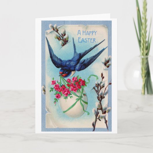 Vintage Ostereier-Blume Karte (Vorderseite)