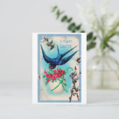 Vintage Ostereier-Blume Postkarte (Stehend Vorderseite)