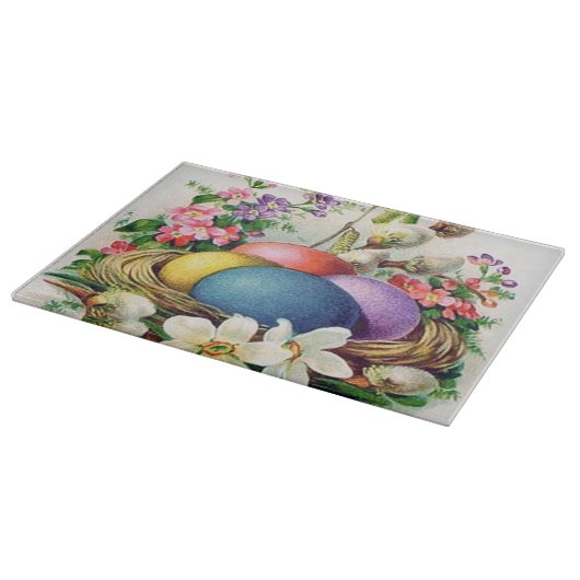 Vintage Ostereier-Blume Schneidebrett (Ecke)