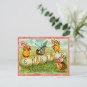 Vintage Ostereier Feiertagspostkarte (Stehend Vorderseite)