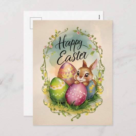 Vintage Ostereier Feiertagspostkarte (Vorne/Hinten)
