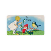 Vintage Ostereier - Geschenkmarke Adressaufkleber (Vorne)