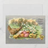 Vintage Ostereier, Hen & Chicks Urlaubskarte Feiertagskarte (Vorne/Hinten)