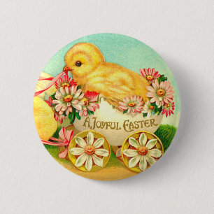 Vintage Ostereier Kichtentransporte Blume Button