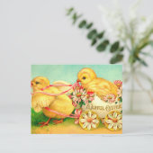 Vintage Ostereier Kichtentransporte Blume Postkarte (Stehend Vorderseite)