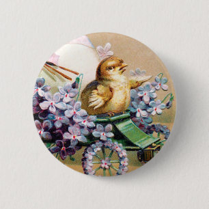 Vintage Ostereier Kick Blume Button