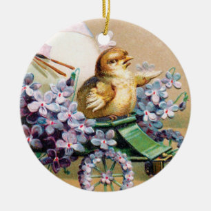 Vintage Ostereier Kick Blume Keramik Ornament