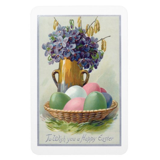 Vintage Ostereier mit Violetten Magnet (Vertikal)