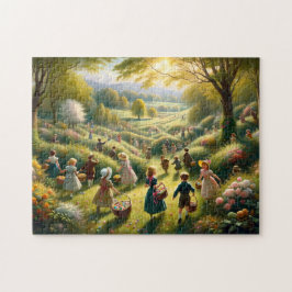 Vintage Ostereier-Suche auf dem Lande Puzzle