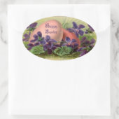 Vintage Ostereier und -gewölbe Ovaler Aufkleber (Tasche)