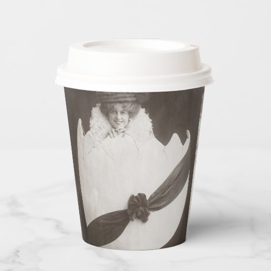 Vintage Ostereierdame Pappbecher (Vorderseite)