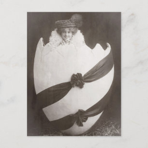 Vintage Ostereierdame Postkarte