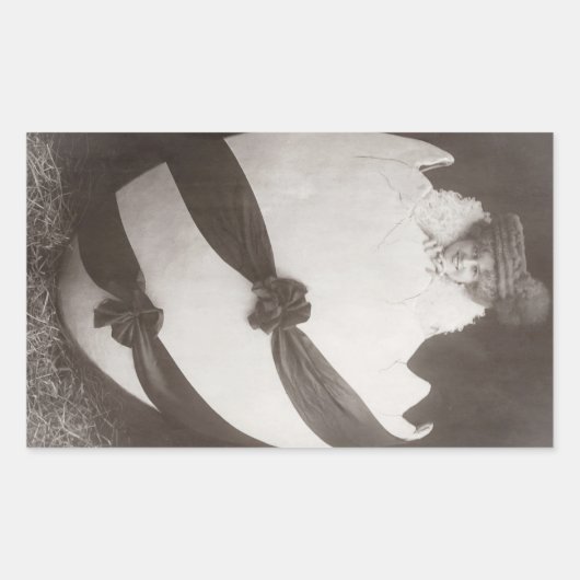 Vintage Ostereierdame Rechteckiger Aufkleber (Vorderseite)