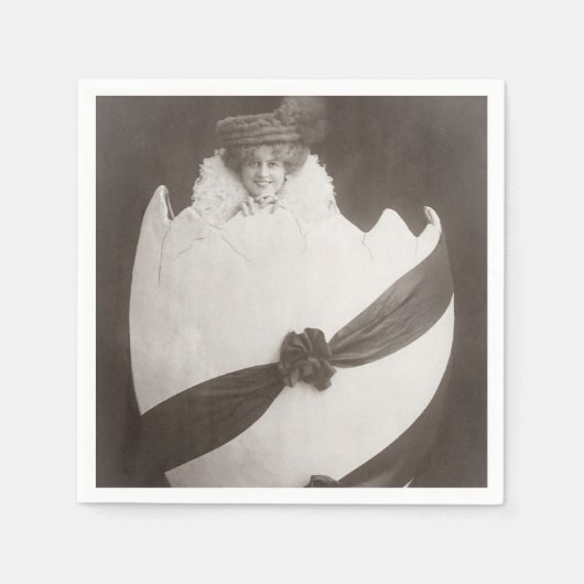 Vintage Ostereierdame Serviette (Vorderseite)