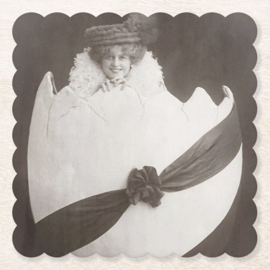 Vintage Ostereierdame Untersetzer (Vorderseite)