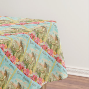 Vintage Osterengel mit Lamm Tischdecke
