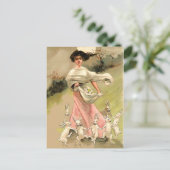Vintage Osterfeier Postkarte (Stehend Vorderseite)