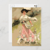 Vintage Osterfeier Postkarte (Vorne/Hinten)