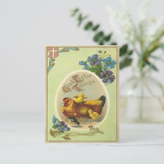 Vintage Osterfeierlichkeiten Feiertagspostkarte (Stehend Vorderseite)