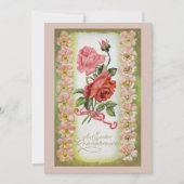 Vintage Osterfeiertage Rose Einladung (Vorderseite)