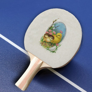 Vintage Osterfrühlingsbabys Blume Tischtennis Schläger