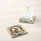 Vintage Osterfrühlingssäule Bunny Plastic Unterset Getränkeuntersetzer (Rechte Seite)